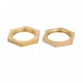 Uxcella 8 Pcs 3 8bsp Female Thread Brass Hex Nut Pipe Fitting Locknut