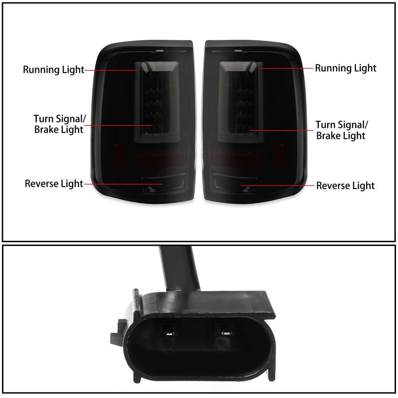 Led Tail Lights For 2004-2008d F150 Mo-1567 Rear Brake Lamps With 3d Tube Bar Smoke Lens Black Housing Replacement For