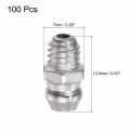 Uxcell Nickel-plated Iron Straight Grease Fitting M6 X 1mm Thread Hydraulic Accessories 100pcs