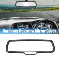 X Autohaux Car Interior Rearview Mirror Cover Trims Decoration Accessory Abs Black Carbon Fiber Patern For Dodge Challenger