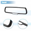 X Autohaux Car Interior Rearview Mirror Cover Trims Decoration Accessory Abs Black Carbon Fiber Patern For Dodge Challenger