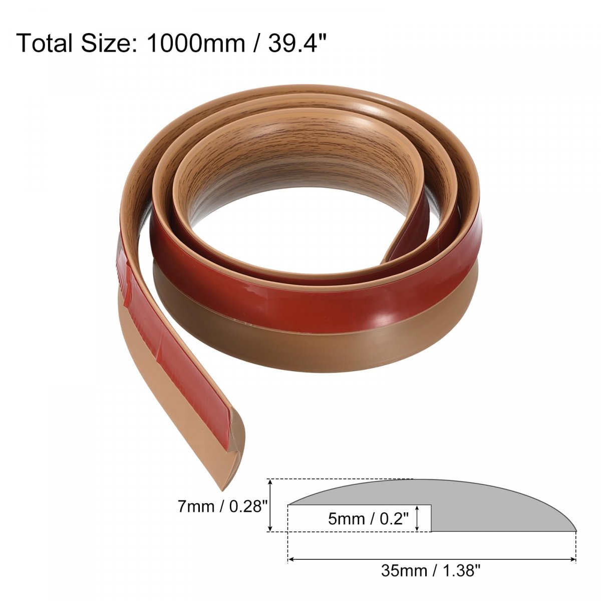 Floor Transition Strip 3 3ft Self Adhesive Carpet Edging Trim 1 Meter Pvc For Height Less Than 5mm Dark Wood