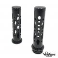 Httmt- Trhb122-a-22-bk- Black 7 8 22mm Motorcycle Handle Bar Hand Grip For H-d-davidson Cruiser Chopper