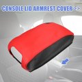 Uxcell Microfiber Leather Center Console Lid Armrest Cover Black Red With Stitches For Jeep Wrangler Jk 2011-2017