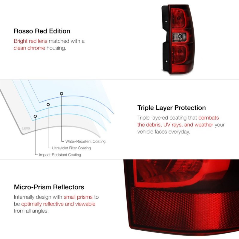Passenger Side Oe-style Red Lens Right Tail Light Housing Lamp Assembly Replacement For 2007-2014 Chevy Tahoe Suburban 1500