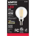 Satco 4-watt Led E12 Light Bulbs 3000k 15000 Hour Rating Dimmable