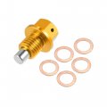 X Autohaux M12x1 5 Magnetic Aluminum Oil Drain Plug With Gasket Engine Sump Return Bung Fitting Adapter Nut Bolt For Car