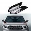 Yixi-partswell 2pcs Front Hood Grille Mesh Vent Cover Trim Fit For Range Rover Velar 2018-2021 Piano Black
