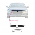 3pcs Front Grille Cover Moulding Trim Compatible With Honda Accord 2018-2019 Gen Sedan Carbon Fiber Lip Bumper Eyelid