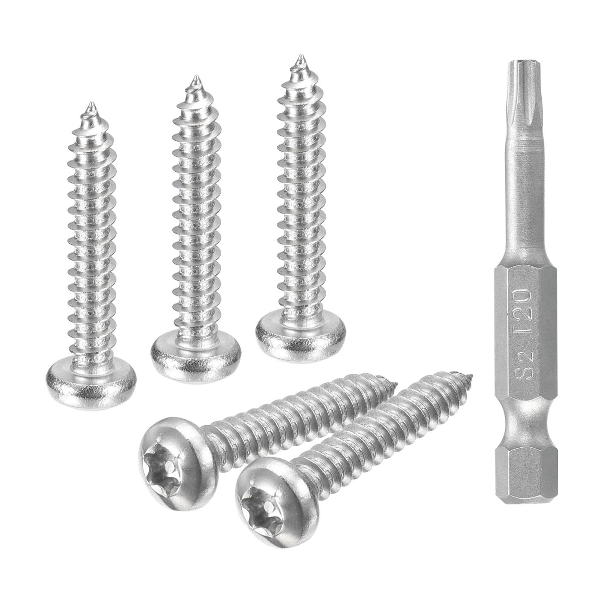 8 X 1 Torx Security Screws 30pcs Button Head Tamper Resistant Self Tapping 304 Stainless Steel Anti-theft With Bit T20