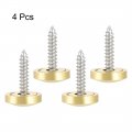 Uxcell Mirror Screws Decorative Caps Cover Nails Polished Gold 14mm 4pcs