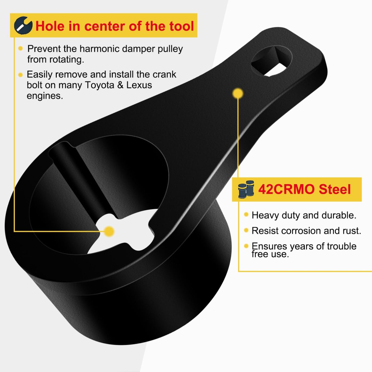 Crank Pulley Harmonic Damper Holding Tool Set With Bolts Universal Camshaft Holder Wrench For 22re 2rz 3rz 0l 3 3l V6 4 7l V8