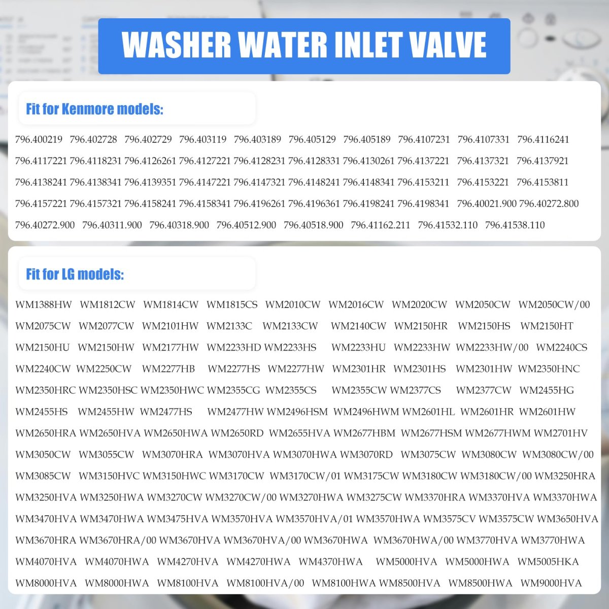 Washer Water Inlet Valve 5220fr2075l 5220fr2006h For Lg And Kenmore Models Wm3570hva 01 Wm3575cw Wm3670hva Wm3770hva Wm4070hva