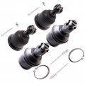 4pcs Suspension Kit Lower Upper Ball Joints Fit 2006-2008 For Dodge Ram 1500 4wd 2003-2006 2007-2010 All Models 2500 