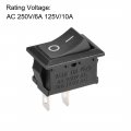 Uxcell Spst 2 Position On Off 2pin Boat Rocker Switch Toggle Ac 250v 6a 125v 10a For Household Appliances Snap Black