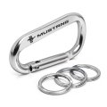 Ipick Image Officially Licensed Ford Mustang Tri-bar Laser-etched Silver Metal Carabiner Keychain With Split Key Rings