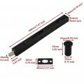 Hidden Latch Bolt Black 304 Stainless Steel 8 Inch 20cm Security Door Spring Dust Plug Double Lever Action Flush French Slide