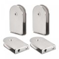 Stainless Steel Glass Clamp 4pcs For 6-12mm Thickness 68x40mm 0 Degree Shower Bracket Bathroom Balustrade Staircase Handrail 