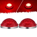 Partsam 2pcs 17led Red Watermelon Lights Side Marker Stop Turn Signal With Steel Stainless Bezel Replacement For Kenworth 