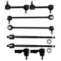 8-piece Fit For Hyundai Tiburon-2 Front Inner Outer Tie Rod End Link 2 Stabilizer Sway Bar 