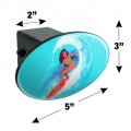 Graphics More Surfer Girl Surfing On Wave With Surfboard Oval Tow Trailer Hitch Cover Plug Insert