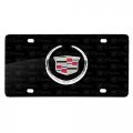 Ipick Image For Cadillac 3d Logo On Pattern Black Solid Aluminum Metal License Plate