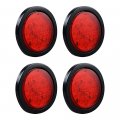 Astra Depot 12pcs 4 Round Red Led Tail Lights 24 Turn Stop Brake Marker Truck Trailer Rv Sealed Lamps Assembly W Rubber Bezels
