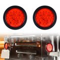 Astra Depot 12pcs 4 Round Red Led Tail Lights 24 Turn Stop Brake Marker Truck Trailer Rv Sealed Lamps Assembly W Rubber Bezels