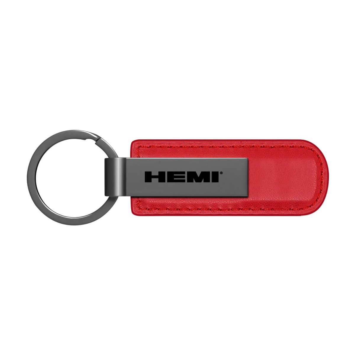 Hemi Red Pu Leather Strap Gunmetal Black Metal Bar Key Chain Official Licensed 3 75 In X 1 Modern Style Model 303