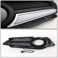 Auto Dynasty Compatible With Honda Hr-v Pair Of Bumper Driving Led Drl Fog Light Chrome Cover 2nd Gen