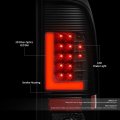 Auto Dynasty 3d Led Bar Tail Brake Lights Black Housing Smoke Lens Compatible With Ford F150 97-03 F250-f550 Super Duty 99-07
