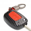 2-layers Hybrid Carbon Key Fob Cover Chain For Flip Key Hyundai Sonata Santa Fe Tucson
