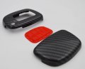 2-layers Hybrid Carbon Key Fob Cover Chain For Flip Key Hyundai Sonata Santa Fe Tucson 