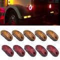Premium 5x Amber Red Led Car Truck Trailer Rv Oval 2 5 Side Clearance Marker Lights