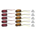 Usonline911 Premium 5x Amber Red Led Car Truck Trailer Rv Oval 2 5 Side Clearance Marker Lights
