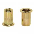 Hifrom 50pcs Rivet Nut Zinc Plated Carbon Steel Insert Unc 5 16-18 Flat Head Threadeds Knurled Body Nut