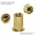 Hifrom 50pcs Rivet Nut Zinc Plated Carbon Steel Insert Unc 5 16-18 Flat Head Threadeds Knurled Body Nut