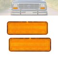 Hecasa Pair Turn Signal Light Led For 1980-1986d Bronco F150 F250 F350 Front Switchback Lamp Plastic Abs Pmma Yellow Lens Left 