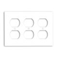 Leviton 88030 3-gang Duplex Device Receptacle Wallplate Standard Size Thermoset Mount White 