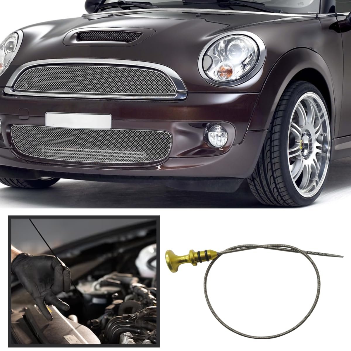 Engine Oil Dipstick 11437585970 For Mini Cooper And S Fits R56 R55 R57 R58 R59 R60 R61 Engines N12 N14 N16 N18 Aluminum Billet