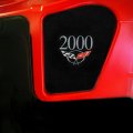 C5 Corvette Silver Cross Flag And 2000 Model Year Embroidered Emblem Under Hood Side Insert