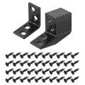 10 Pcs L Corner Bracket Brace Metal Joint Right Angle Brackets Fastener With Screws For Wood Shelves Black 1 22 X0 75 X1 
