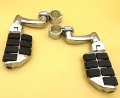 Chrome Adjustable Dually Highway Footpeg Footrest For Motorcycles With 1 In 25mm Front Engine Guard Frame Tube Fits Yamaha V