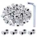 Hilitchi 120pcs Threaded Inserts Kit Hex Socket Insert Nuts Drive Wood Screw In Nut Fastener For Furniture 1 4 5 16 Assortment 