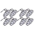 8x Universal Side Marker Trailer Lights Clear Lens Amber Light Clearance Lamps Waterproof Surface Mount For Trucks Trailers Rvs 