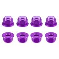 Nylon Insert Hex Lock Nuts 8pcs M8 X 1 25mm Aluminum Alloy Self-locking Anodizing Flange Nut For Fasteners Purple 