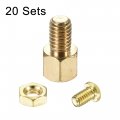 Uxcell M4 Hex Brass Standoff Spacer 5mm 6mm Male-female Threaded Pillar Screw Nut Kit For Pcb Motherboard Computer Circuit