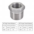 Uxcell Reducer Hex Bushing 304 Stainless Steel 3 4npt Male To 1 2npt Female Reducing Forging Pipe Hose Adapter Fitting