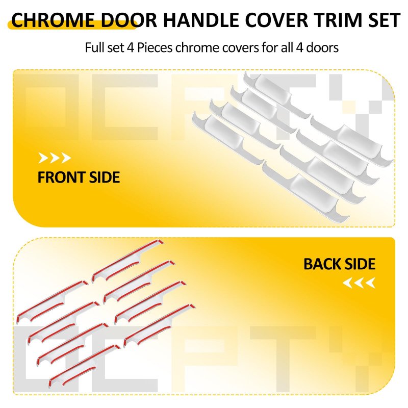 Door Handle Cover Exterior Driver Side And Passenger Fit For 2017-2022d For F-250 Super Duty Car Covers Trim Kit A Silver 8pcs