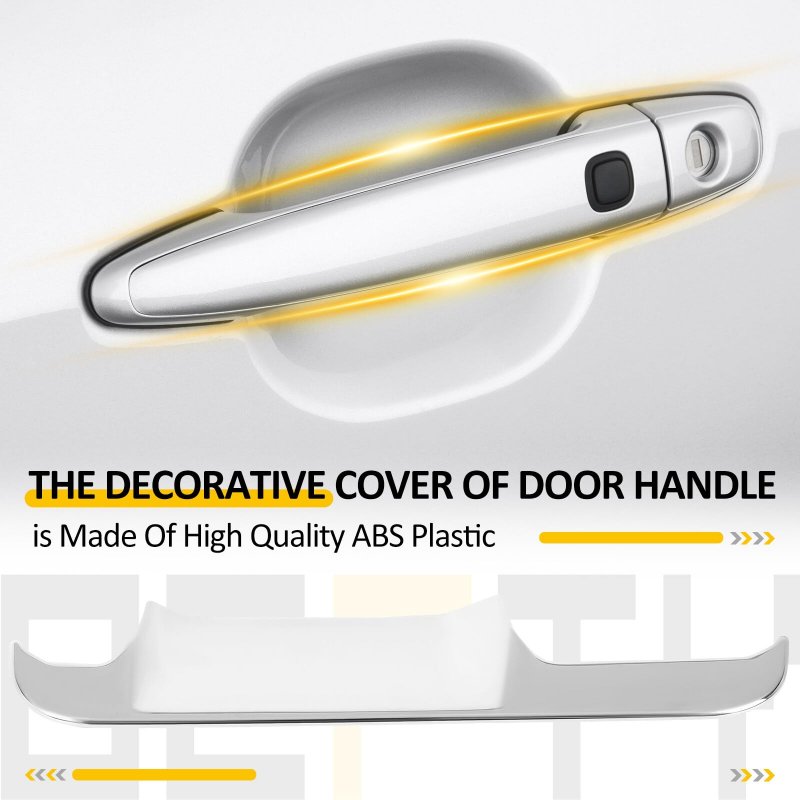 Door Handle Cover Exterior Driver Side And Passenger Fit For 2017-2022d For F-250 Super Duty Car Covers Trim Kit A Silver 8pcs